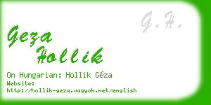geza hollik business card